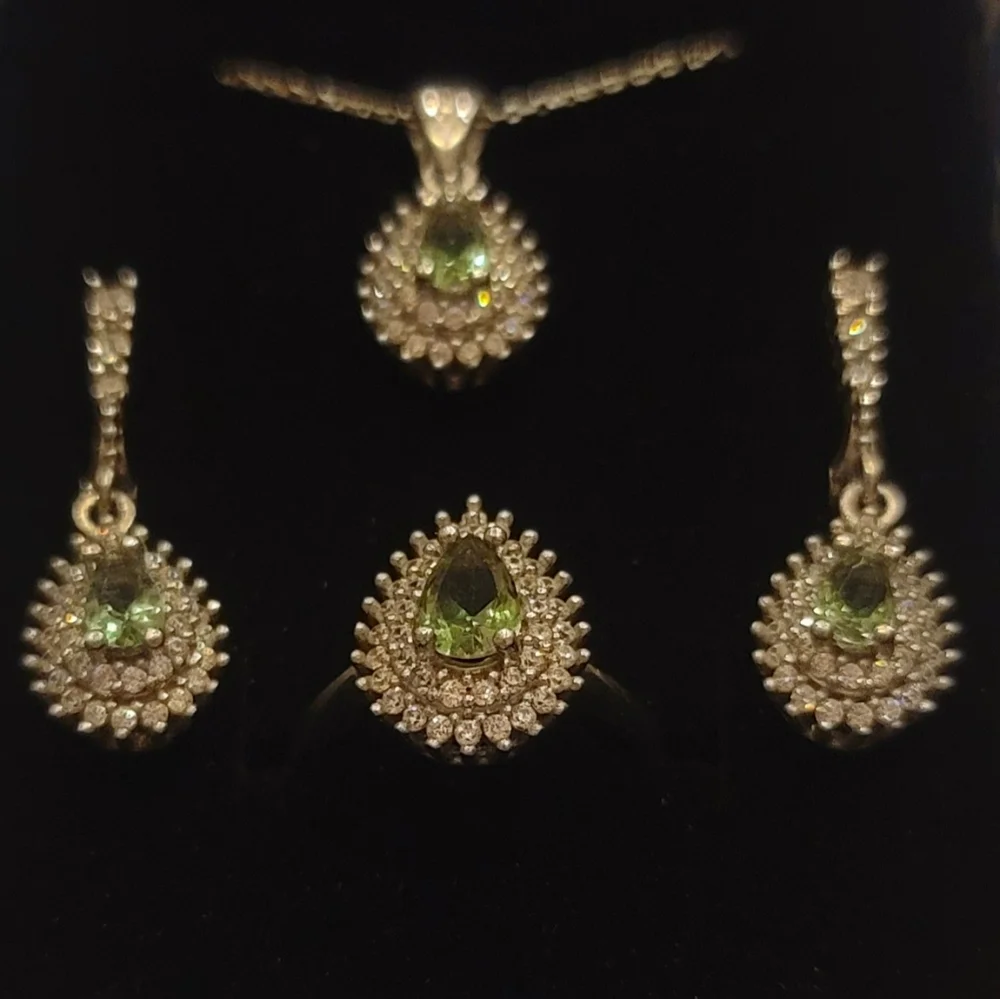 925 Sterling Silver Turkish Zultanite Wedding Jewelry Set  for Women,NEW, - Picture 2 of 11